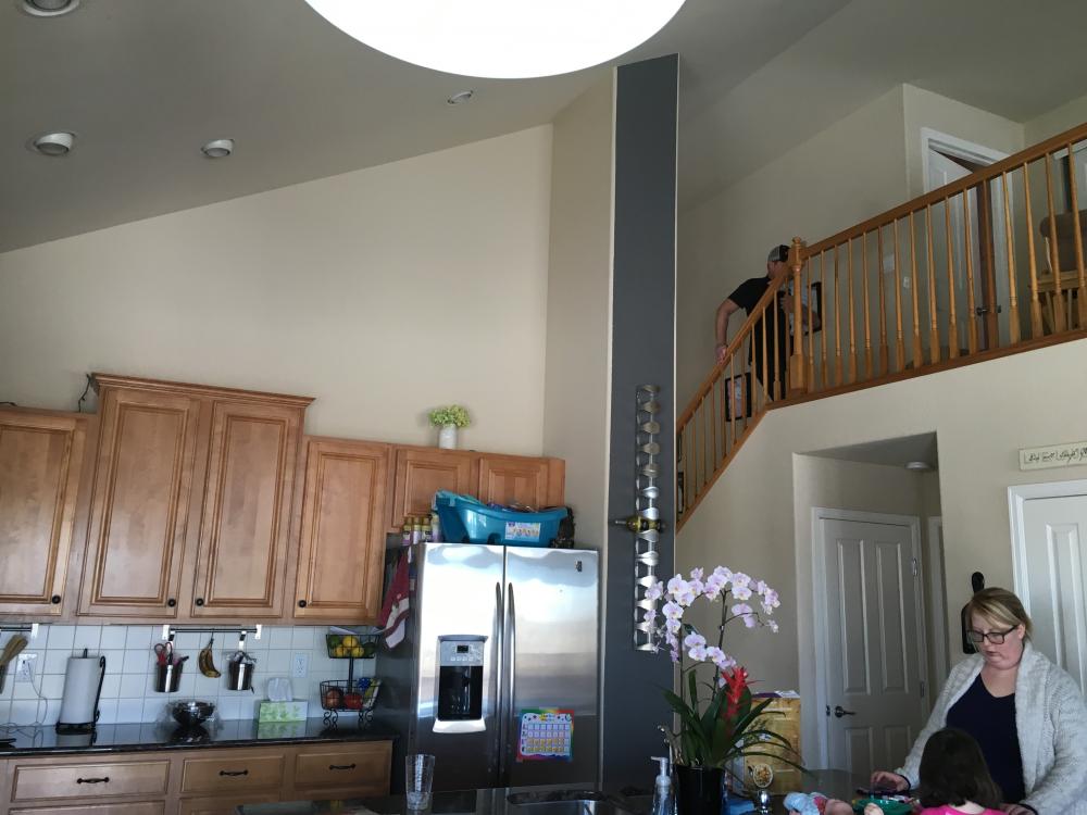 Loft railing with wood accents in Windsor, CO